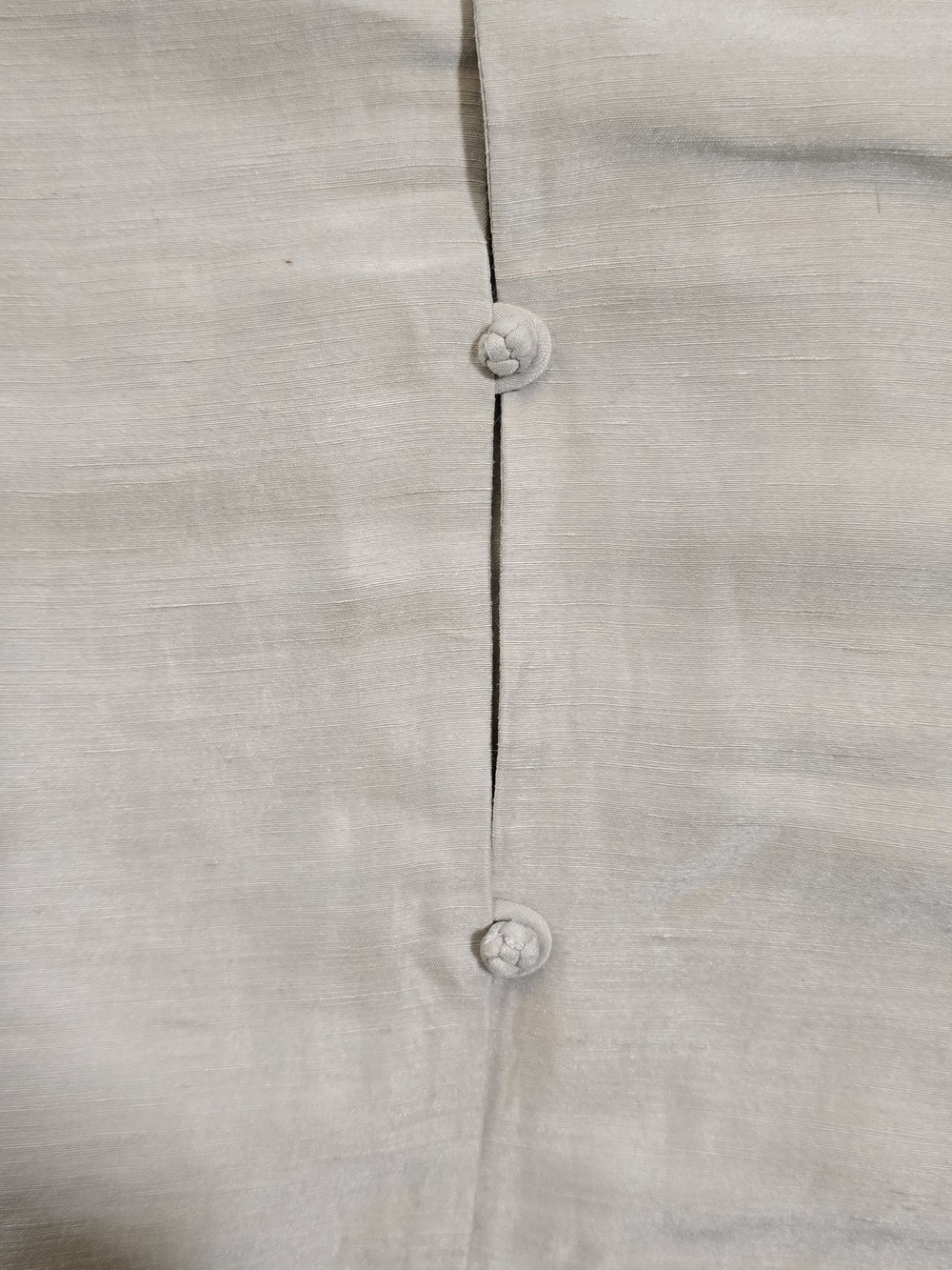 Eileen Fisher Light Stone Mandarin-Collar Button Front Blouse - Picture 5 of 7